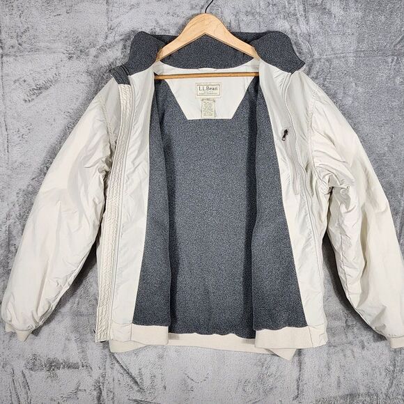 L.L. Bean Jacket Mens XXL Tall Zip Front Nylon O UF44 Full Zip White Pockets - Picture 2 of 8